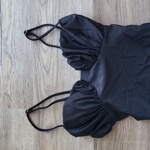 NEW Haute Swimwear Women size small one piece black swimsuit Bathing suit - Picture 2 of 7